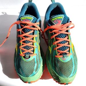 Saucony 9 Teal green Orange run anywhere running shoes athletic outdoors